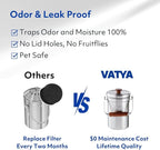 Vatya Stainless Steel Kitchen Compost Bin - NO Filter Countertop Composter, Composting Bucket, Counter Top Small Indoor Food Waste Container with Lid, Odorless Food Scrap Pail, Large 0.8 Gallon