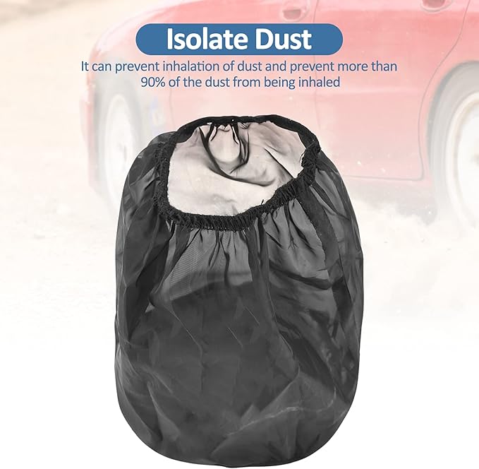 Universal Air Filter Cover, Air Filter Protective Cover Black Car Cold Air Filter Dustproof for High Air Intake Filters (S)