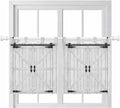 Farmhouse Wood Grain Kitchen Curtains 24 Inch Length, Small Window Curtains Tab Top, Vintage Country Barn Gate Grey Light Filtering Short Window Treatments Tier Drapes 27.5"x24" 2 Panel