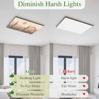 Fluorescent Light Covers for Ceiling Lights Cactus Desert Magnetic Light Filters 4 Pack 4x2 ft Sun Mountain Rainbow Bohemian Style Ceiling Lights Cover for Classroom Office School Home Drop Lamp Decor