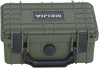MEIJIA IP67 waterproof hard compact case,Customizable Fit Foam,8.12”x6.56”x 3.56”,Fit Use of Drones, Cameras,Equipments,lens (Green)
