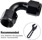 EVIL ENERGY 10AN Female to 10AN Female 90 Degree Swivel Coupler Union Fitting Adapter Aluminum Black 2PCS