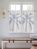 Summer Coconut Tree on Vintage Wood Grain Window Valance Curtains, Seaside Plants Light Filtering Kitchen Valance with 3-inch Rod Pocket for Living Room Bathroom Bedroom,2 Panel,52x45In