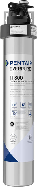 Pentair Everpure H-300 Drinking Water System, EV927076, NSF Certified to Reduce Lead, Includes Filter Head, Filter Cartridge, All Hardware and Connectors, 300 Gallon Capacity, 0.5 Micron