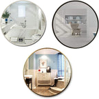 Round LED Bathroom Mirror Demister Pad IP44 Vanity Large Mirror Cold Light Dressing Wall Mirror (Color : Cold Light Size : 60cm) (White 80cm)