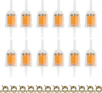 5/16 & 1/4 Inline Magnetic Fuel Filter for Lawn Mower, Small Engine, Kohler, John Deere, Kawasaki - High Flow Gas Filter with Magnet Replacement (12-Pack)