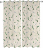 Leaf Outdoor Curtains for Patio Summer Jugal Leaves Pastoral Plant Linen Waterproof Outside Curtains with Grommet Top Weatherproof Curtain for Cabana Pergola Gazebo, 2 Pack, 54" W x 84" L