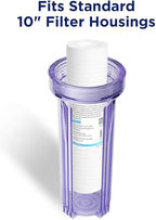 Membrane Solutions Grooved Sediment Water Filter Cartridge (Pack of 6), 1 Micron Whole House Water Filter Universal Replacement 10"x2.5" for 10 inch RO Unit, Whole House Under-Sink Filtration System