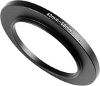 43-58mm Metal Step-Up Ring Adapter Compatible with Mirrorless Cameras DSLR Lens, UV CPL ND Filter Thread Converter, Black