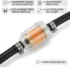 Gas Inline Fuel Filters with magnet for Kawasaki Kohler Briggs & Stratton John Deere 1/4 Inch x 5/16 Inch (Pack of 10)