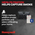 Honeywell HPA020 HEPA Air Purifier, Airborne Allergen Reducer for Small Rooms (90 sq ft), Black - Wildfire/Smoke, Pollen, Pet Dander, and Dust Air Purifier