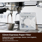 watchget 53mm Espresso Paper Filters - 500 Pcs Unbleached Coffee Filter Papers for Espresso Machine Puck Screen, Compatible with 54mm Portafilter Baskets, Replacement Paper Filters for Barista Tools