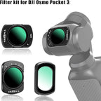 GREEN.L 3 Pack Magnetic Filter Kit for DJI Osmo Pocket 3: Variable ND Filter (ND2-ND32)+CPL+Black Diffusion 1/4, HD Multi-Coated Optical Glass for Cinematic Video