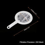 PATIKIL 9"x6" Food Filter Strainer, 200 Mesh, White, Polypropylene, Nylon, 235 x 145 mm / 9.3 x 5.7 inch (L*W), 145 x 110 mm / 5.7 x 4.3 inch (OD*ID), 1 x Mesh Filter