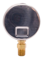 2-1/2" Oil Filled Pressure Gauge - Stainless Steel Case, Brass, 1/4" NPT, Lower Mount Connection, 0-60PSI