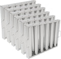 6Pcs 19.5W x 15.5H x 1.78TH Inch Commercial Hood Filters, 430 Stainless Steel 5 Grooves Hood Filters Restaurant Kitchen Exhaust Hoods for Grease Filter, Range Hood Baffle Filter