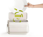 Joseph Joseph Compo 4 Easy-Fill Compost Bin Food Waste Caddy with Adjustable Air Vent, 1 gallon / 4 liters, Stone
