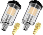 beduan Water Oil Separator Filter, 1/4" NPT Male and Female Thread Spray Gun Filters Air Compressor Fitting Compressed Black（Pack of 2）