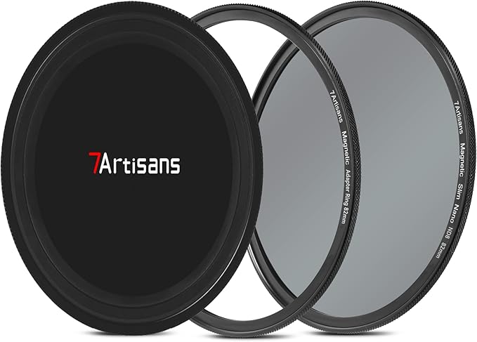 7artisans Nano Magnetic Filter UV Filter ND Light Reduction Filter/CPL Polarization Filter/GND Gradient Filter/Black Mist 1/4 Portrait Photography Filter Suitable for Lens(77mm ND8)