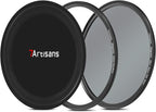 7artisans Nano Magnetic Filter UV Filter ND Light Reduction Filter/CPL Polarization Filter/GND Gradient Filter/Black Mist 1/4 Portrait Photography Filter Suitable for Lens(72mm ND8)
