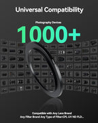 49-62mm Metal Step-Up Ring Adapter Compatible with Mirrorless Cameras DSLR Lens, UV CPL ND Filter Thread Converter, Black