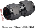 EVIL ENERGY 12AN Female to 12AN Female Straight Swivel Coupler Union Fitting Adapter Aluminum Black 2PCS