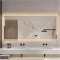Smart Lighted Bathroom Mirror for Wall，Bathroom Mirror with LED Lights，Energy-Saving LED Smart Mirrors，LED Mirror for Bathroom，with Demister Pad and Smart Touch Switch(H70*W80cm/H27.6*W31.5IN)