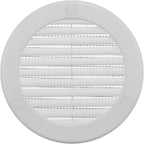 Vent Systems 4" Inch (Opening Dimensions) White Soffit Vent Cover - Plastic Round Air Vent Grille - Built-in Mesh Screen - HVAC Register Louver for Bathroom, Home, Kitchen