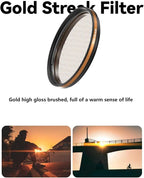 Fotorgear Camera Lens Filter,67mm Clip On Filters Professional Photography for Camera Lens, 67mm Universal Phone Polarizer Filter CPL ND Black Mist Gold Streak for iPhone Xiaomi Huawei(Gold Streak)