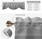 Grey Ombre Wooden Tie Up Valance Curtains for Windows, Kitchen Curtains Window Shades, Farmhouse Retro Gray Wood Gradient Light Filtering Roman Curtain Valances for Bedroom/Bathroom/Cafe 42"x18"