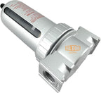 3/8" NPT MID FLOW Particulate Filter/Water Trap For Air Compressor Compressed Air Lines, 5u With Poly Bowl And Metal Bowl Guard (AUTO DRAIN)