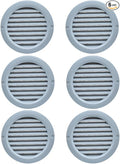 VENTS-US - 4" Round Plastic Light Gray Vent Cover with Built-in Insect Screen and Flange for Air Supply or Exhaust Air Applications - Compatible with a 4 Inch Duct Diameter (6-Pack)