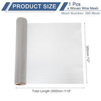 uxcell 300 Mesh 118" x 12" Woven Wire Mesh, 304 Stainless Steel Air Vent Filter Screen, Window Screen Mesh for DIY Projects Vents Cover Filtration Animals Fence