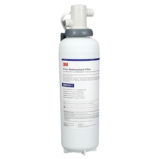 Aqua-Pure 3MDW301 Under Sink Dedicated Faucet Water Filter System, for Lead, VOC's, Microplastics, Cysts, Bad Taste and Odor, Asbestos, MTBE and TTHM Reduction, Includes Faucet