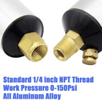 Oil Water Separator for Air Line, 1/4 Inch NPT Inlet and Outlet, Air Compressor Water Separator Filter, Water Separator For Air Compressor Line Dryer 150 PSI (1Pc)