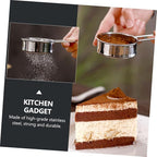 Luxshiny 2pcs Stainless Steel Flour Sieve with Hanging Ear Portable Rust Handheld Strainer for Baking Powdered Sugar Cocoa Almond Powder Kitchen Utensil for Home and Restaurant Use