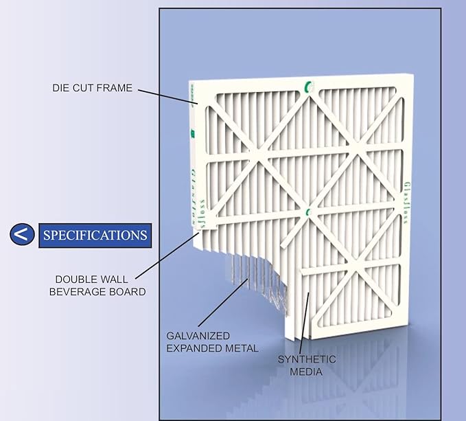 Glasfloss ZL 10x24x1 MERV 13 (FPR 10) Air Filters for AC and Furnace. Case of 12. Actual Size: 9-1/2 x 23-1/2 x 7/8