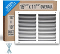 Fits 14x10 Duct Opening | Steel Return Air Grille by Handua | Vent Cover Grill for Sidewall and Ceiling | White | HVAC Cold Air Intake Grille | Outer Dimensions: 15.75"W X 11.75"