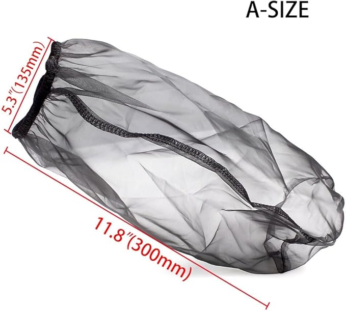 Intake Filter Mesh Cover Polyester Cloth Oilproof And Dustproof Cover Car Cold Air Filter Protector Cover Rain Sock Protective for Motorcycle Automotive (Type A Black)