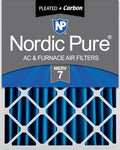 Nordic Pure 20x25x4 (Actual Size: 19 1/2 x 24 1/2 x 3 5/8) Pleated Air Filters MERV 7 Plus Carbon 1 Pack