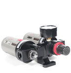 Compressed Air Filter Regulator Lubricator Combo Airtac BFC4000 1/2''NPT 0-140 PSI with Pressure Gauge Semi-Auto Drain 3 in 1 Two FR.L Unit