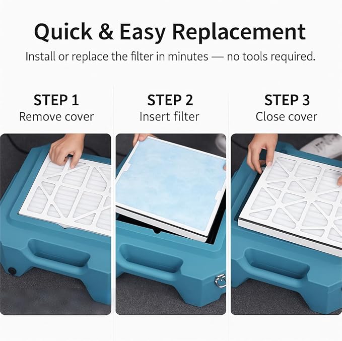 2-in-1 HEPA Activated Carbon Filter Replacement for AlorAir CleanShield HEPA 550 Air Scrubber 17.2x15.3x2, 2 Pack