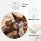 Farm Horses Bathroom Curtains 63 Inch Length, Window Curtains Tab Top, Farmhouse Barn Funny Animals Butterfly Light Filtering Window Treatments Drapes 52"x63" 2 Panel