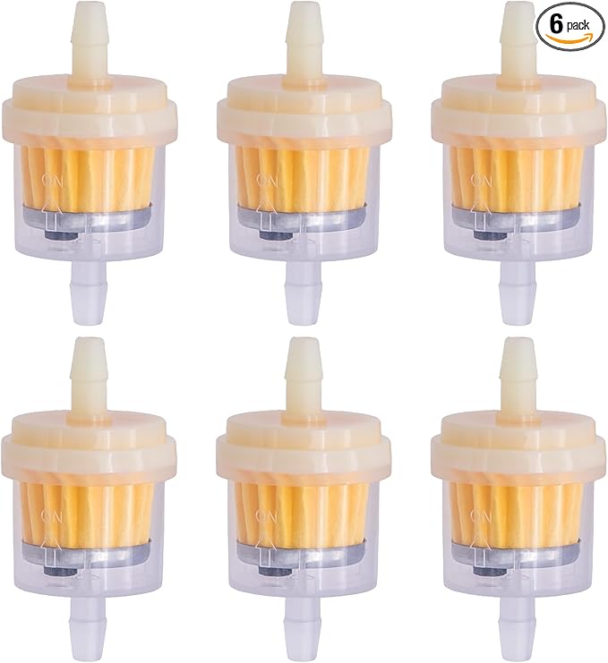 6PCS 3/16" 5mm-6mm Gas Inline Fuel Filter, with magnet, Fit for ATV Scooter Moped Go Kart Dirt Bikes Snowblower Motorcycle Lawnmower Taotao Small Tractors Snowmobiles and Other Small Engines