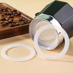2 Pcs Filter with 3 Pcs Silicone Gasket Seals for 9 Cup Stovetop Espresso Coffee Maker Replacement Parts for DITOSH Aluminium Moka Pot