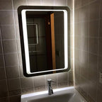 LED Bathroom Mirror with Lights Sensor Switch Illuminated Bathroom Mirror with Demister Pad for Makeup Cosmetic Shaving…