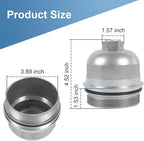 Fuel Filter Housing Cap 134001 Replacement for Chevy Cruze Silverado 2500HD 3500HD Replacement for GMC Sierra 2500HD 3500HD Duramax 6.6L L5P 2017-2024 Billet Aluminum Silver