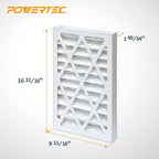 POWERTEC 5 Micron Outer Air Filter for WEN 3410, POWERTEC AF4000/AF4001, Shop Fox W1830 Air Filtration System, Replacement for WEN 90243-027-2 Woodworking Air Filters for Workshop & Garage, 2PK