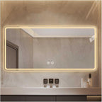 Bathroom Mirror with LED Lights，Smart Illuminated LED Bathroom Mirror，Energy-Saving LED Smart Mirrors，LED Mirror for Bathroom，with Demister Pad and Smart Touch Switch(H60*W90cm/H23.6*W35.4IN)