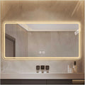 Bathroom Mirror with LED Lights，Smart Illuminated LED Bathroom Mirror，Energy-Saving LED Smart Mirrors，LED Mirror for Bathroom，with Demister Pad and Smart Touch Switch(H60*W80cm/H23.6*W31.5IN)